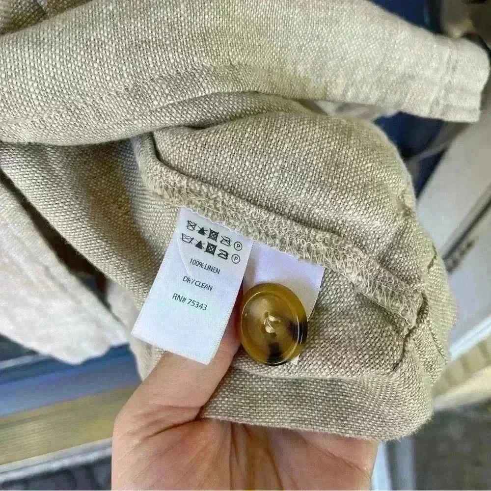 Rachel Zoe Linen Blazer Women’s Size M Beige Lightweight Button Casual Workwear - Picture 11 of 12